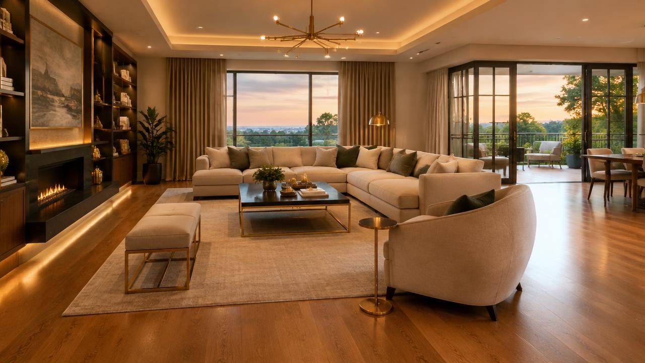 Living room of the Hillside Residence